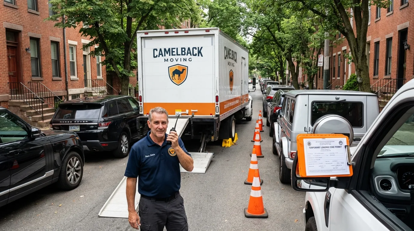 City street loading permit setup in Port Jefferson, NY